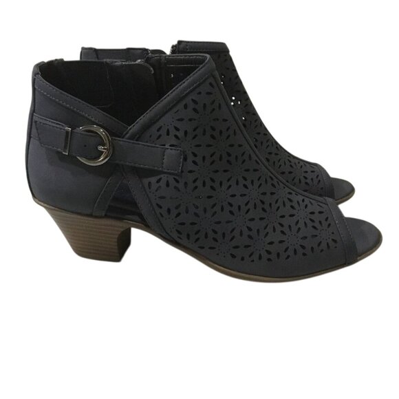 EASY STREET NAVY BLUE ANKLE BOOT SANDALS 10 N (NARROW)-NICE! - Picture 2 of 11